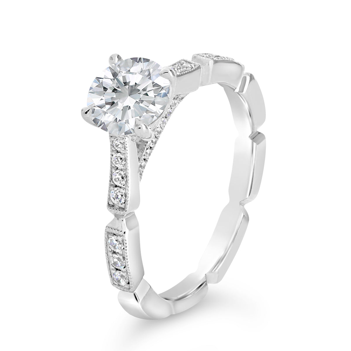 Round Brilliant Cut Diamond Engagement Ring - ACB086