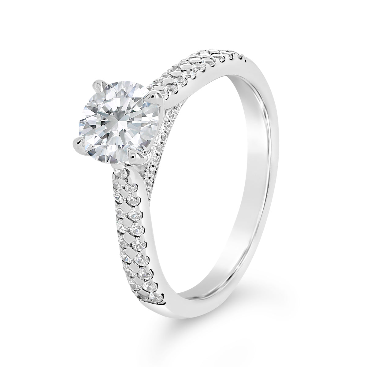 Round Brilliant Cut Diamond Engagement Ring - ACB089