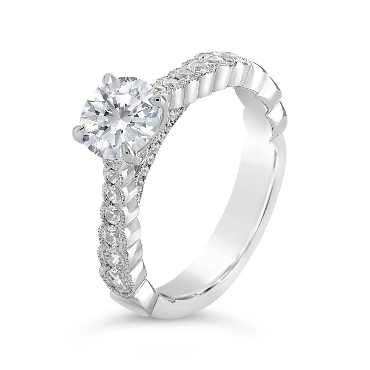 Round Brilliant Cut Diamond Engagement Ring - ACB093