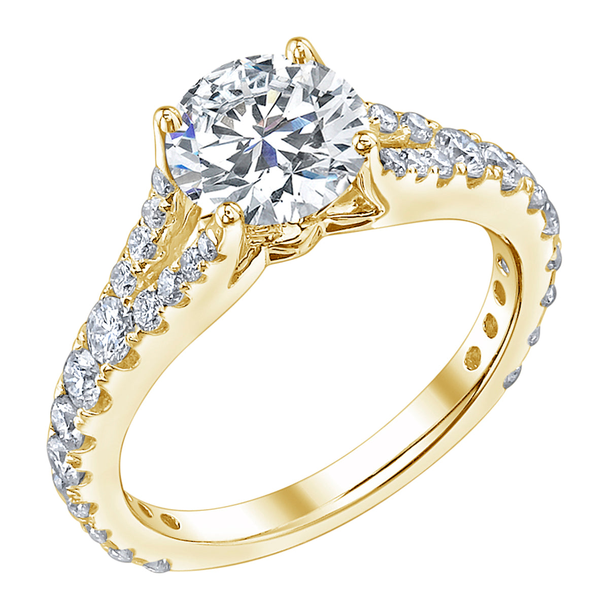 Round Brilliant Cut Diamond Engagement Ring - ACB094