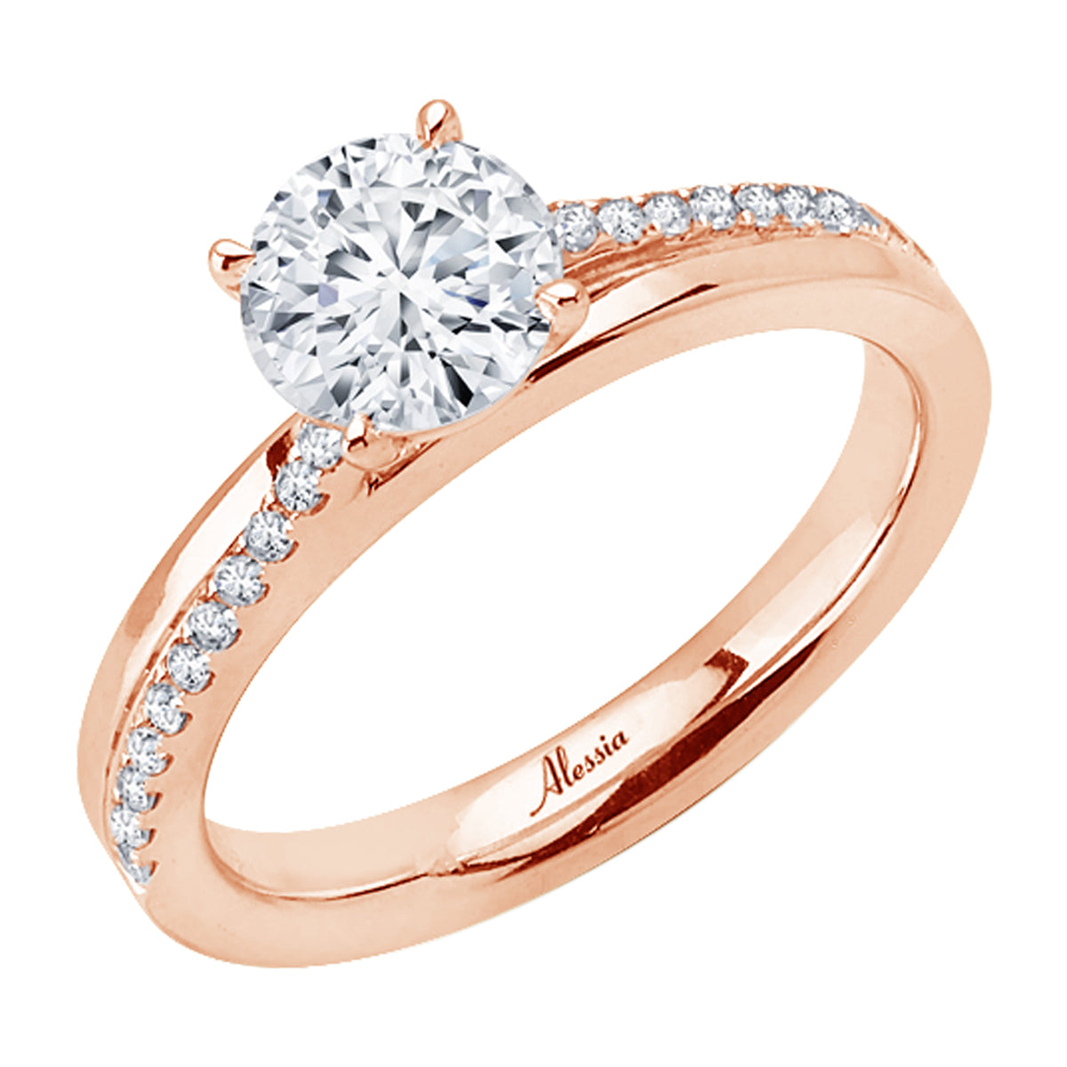 Round Brilliant Cut Diamond Engagement Ring - ACB100