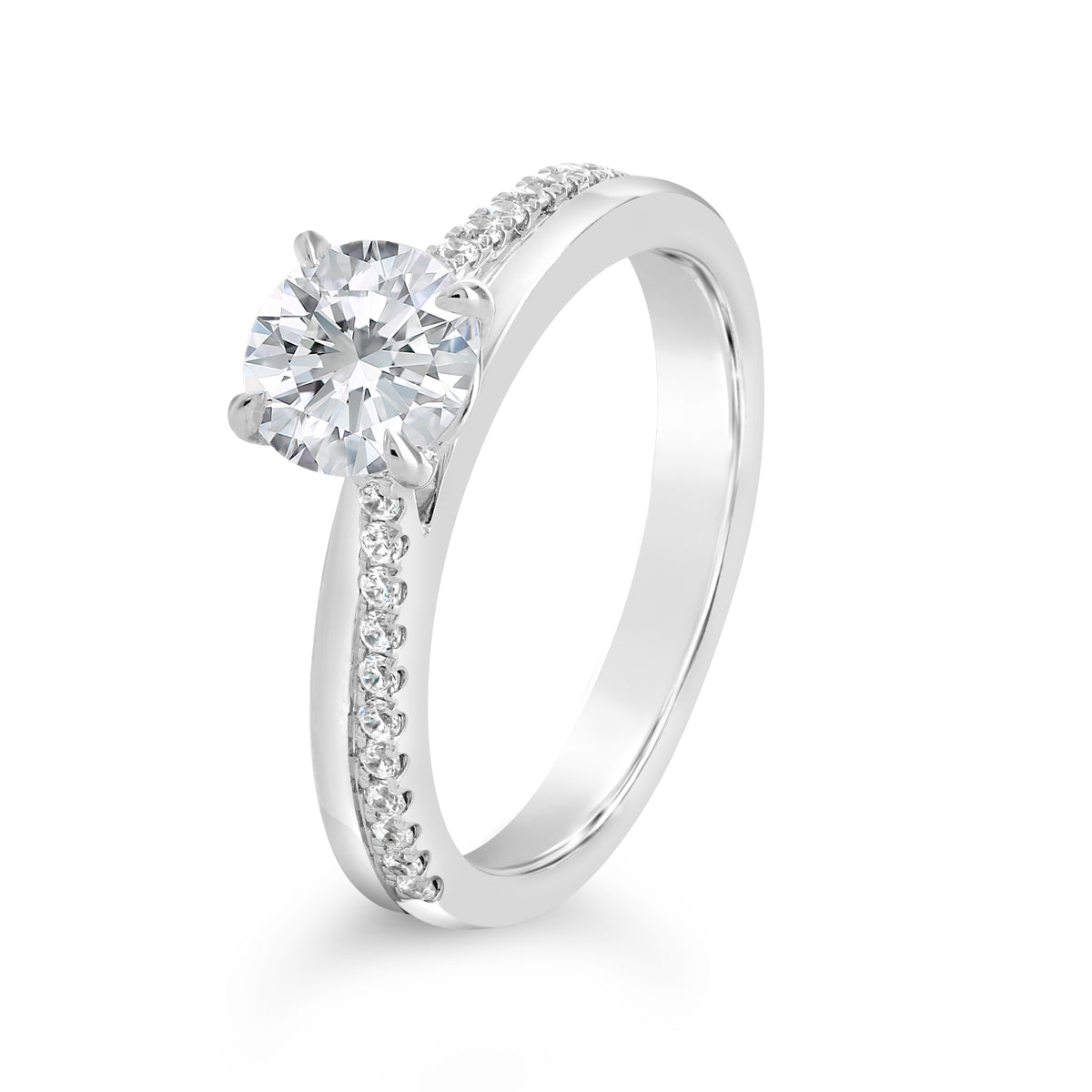 Round Brilliant Cut Diamond Engagement Ring - ACB100