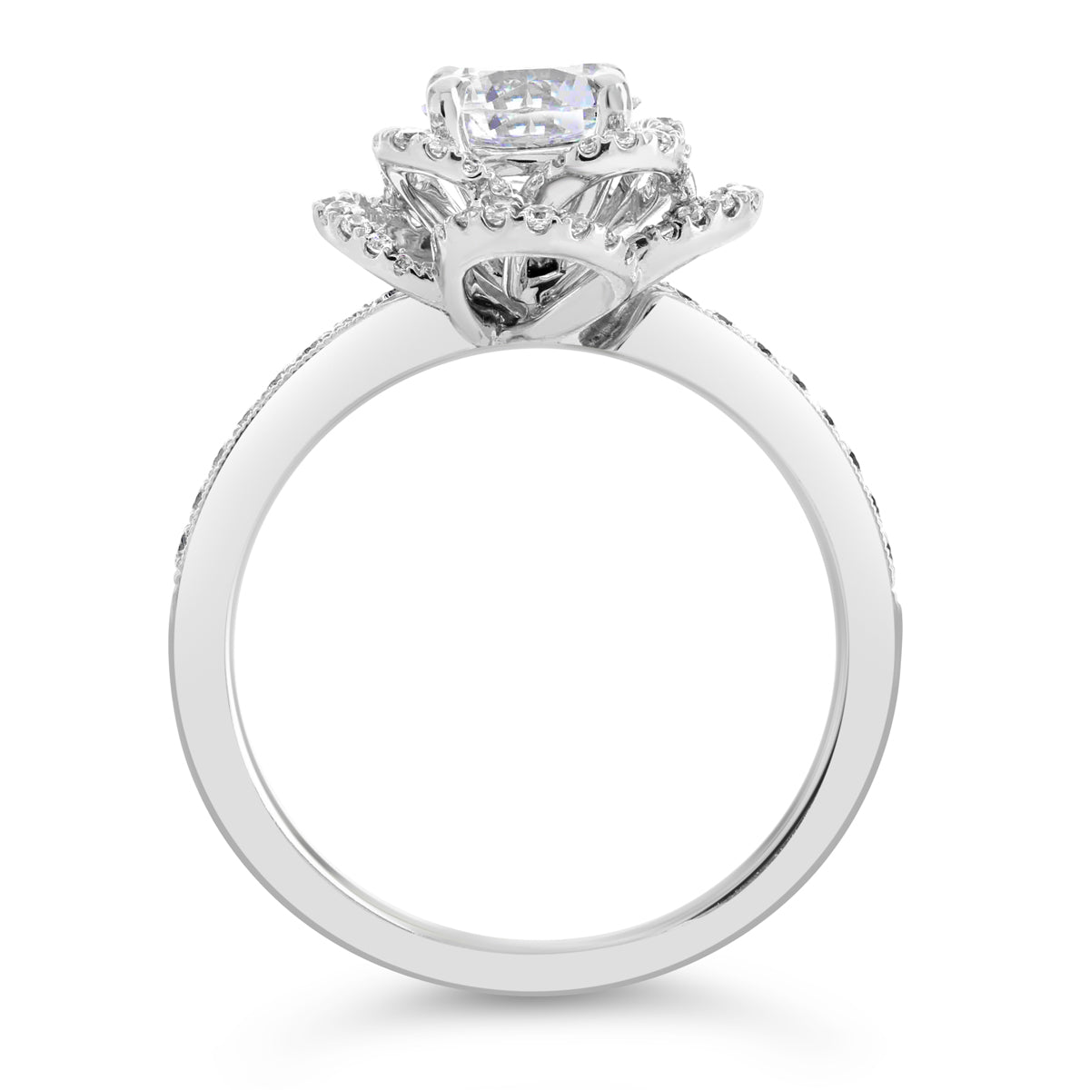 Round Brilliant Cut Diamond Petal Engagement Ring - ACB109