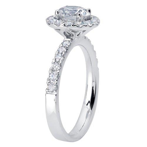 Round Brilliant Cut Diamond Halo Engagement Ring - ACB113