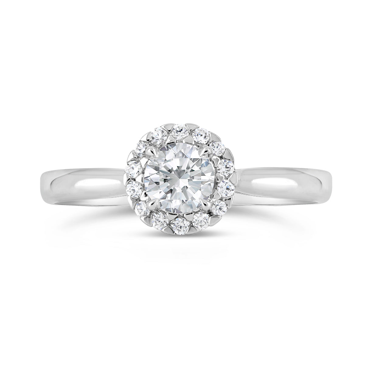 Round Brilliant Cut Diamond Halo Engagement ring - ACB114