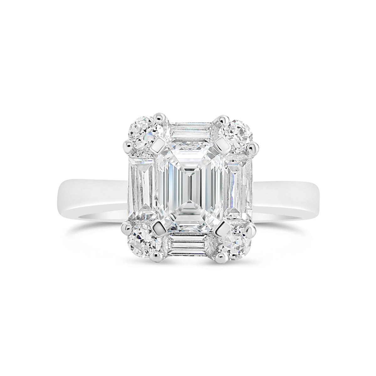 Radiant Cut Diamond Halo Engagement Ring - ACB118