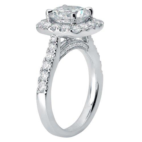 Round Brilliant Cut Diamond Halo Engagement Ring - ACB120