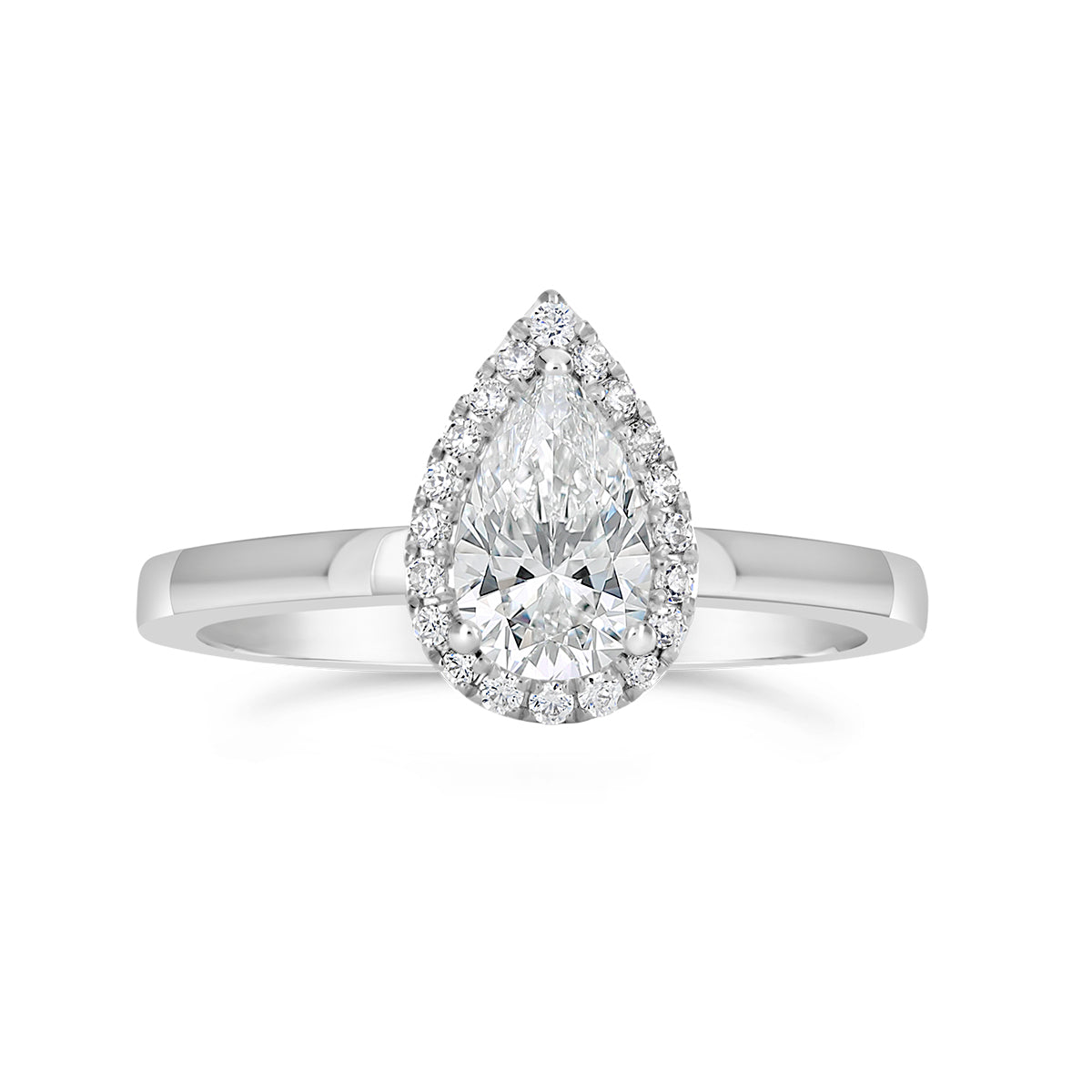 Pear Shape Diamond Halo Engagement Ring - ACB123