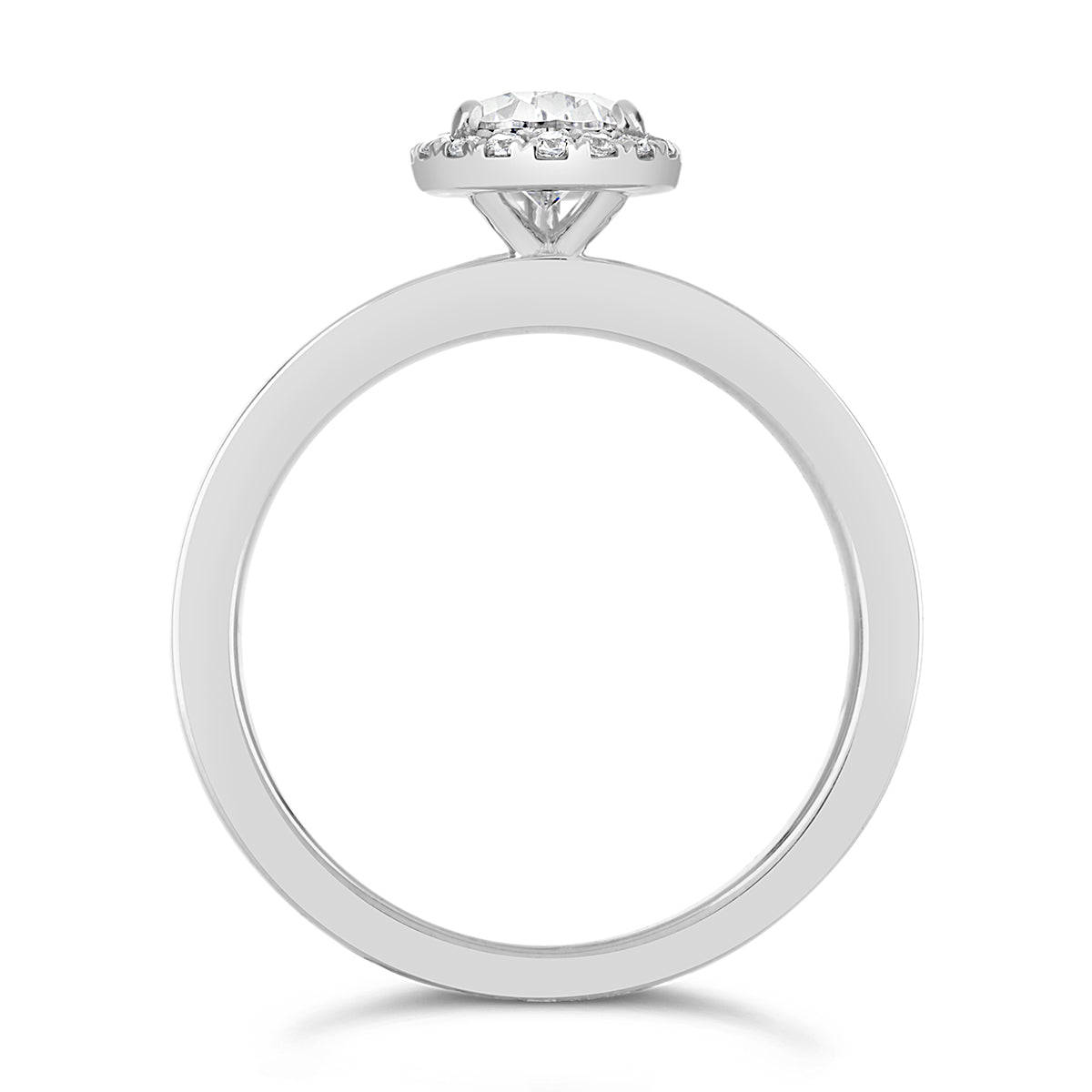 Pear Shape Diamond Halo Engagement Ring - ACB123