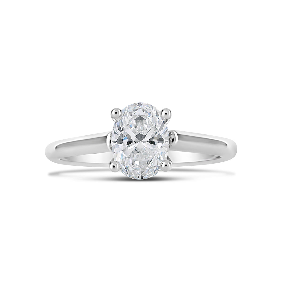 Oval Cut Cathedral Solitaire Engagement Ring - ACB125