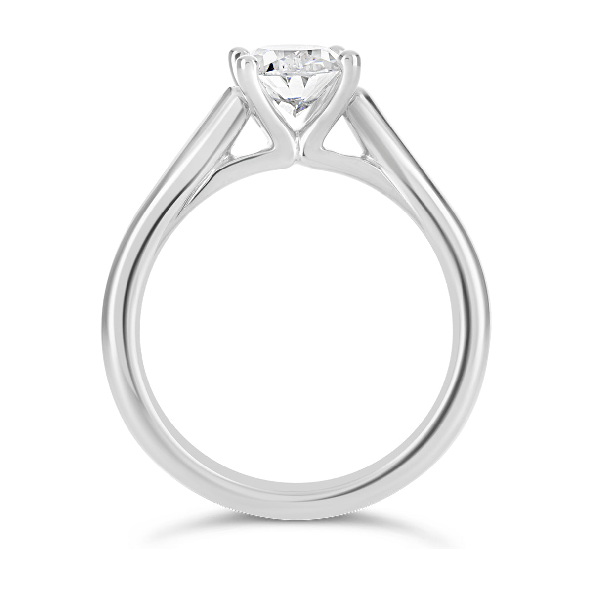 Oval Cut Cathedral Solitaire Engagement Ring - ACB125