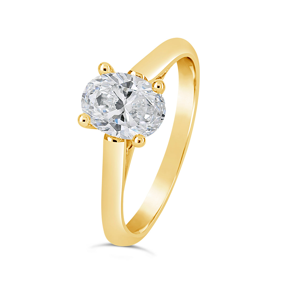 Oval Cut Cathedral Solitaire Engagement Ring - ACB125