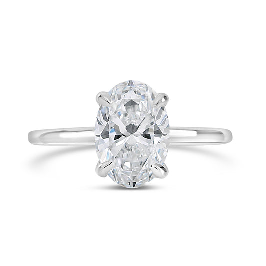 Oval Shape Solitaire Diamond Engagement Ring - ACB129