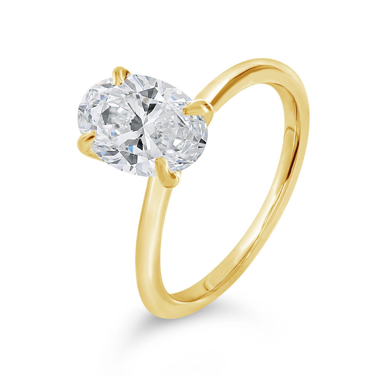 Oval Shape Solitaire Diamond Engagement Ring - ACB129