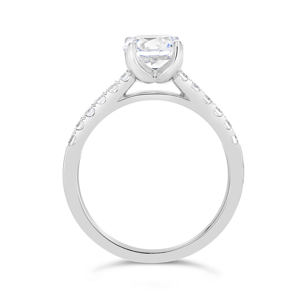 Round Brilliant Cut Cathedral Diamond Engagement Ring - ACB132