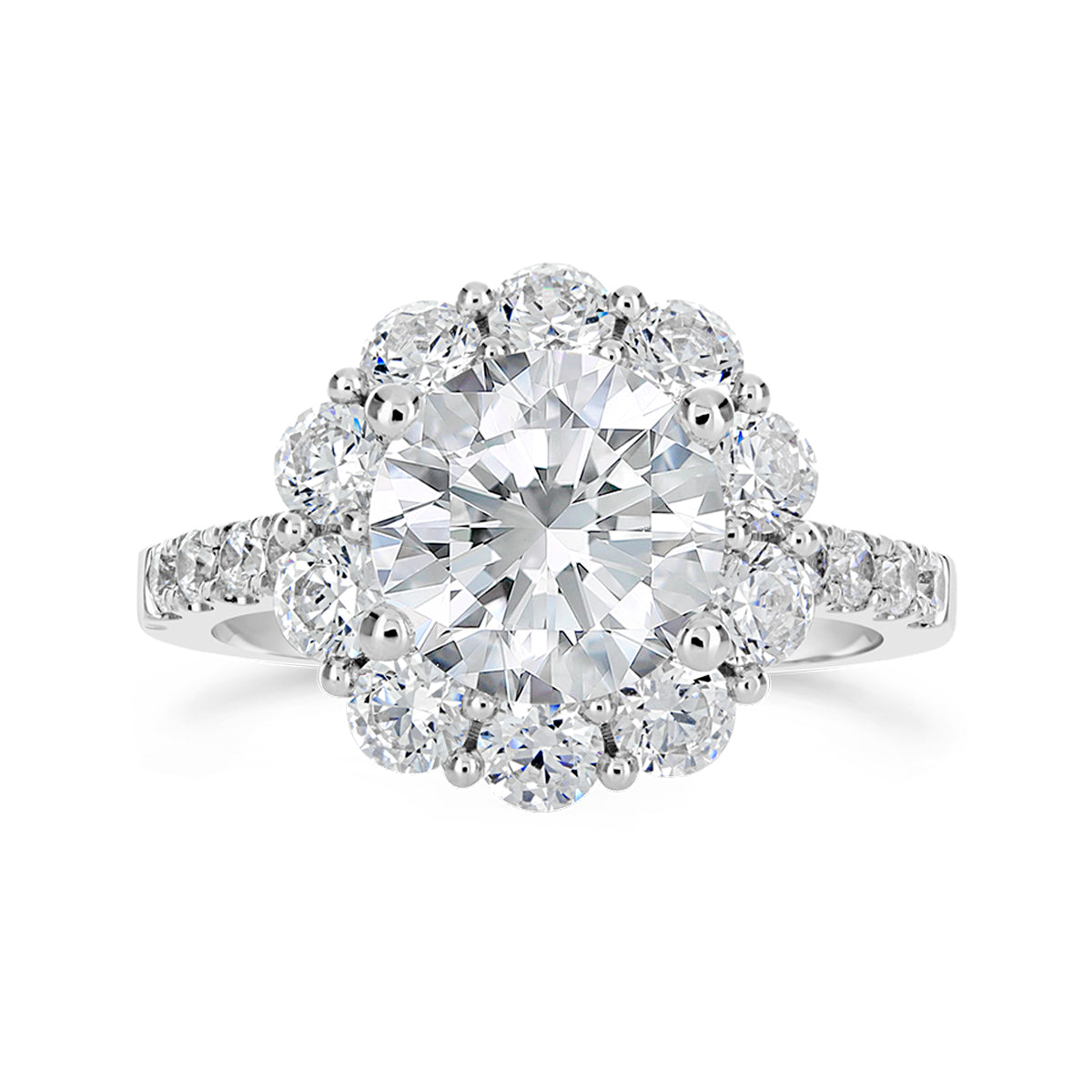 Round Brillaint Cut Diamond Halo Engagement Ring - ACB133