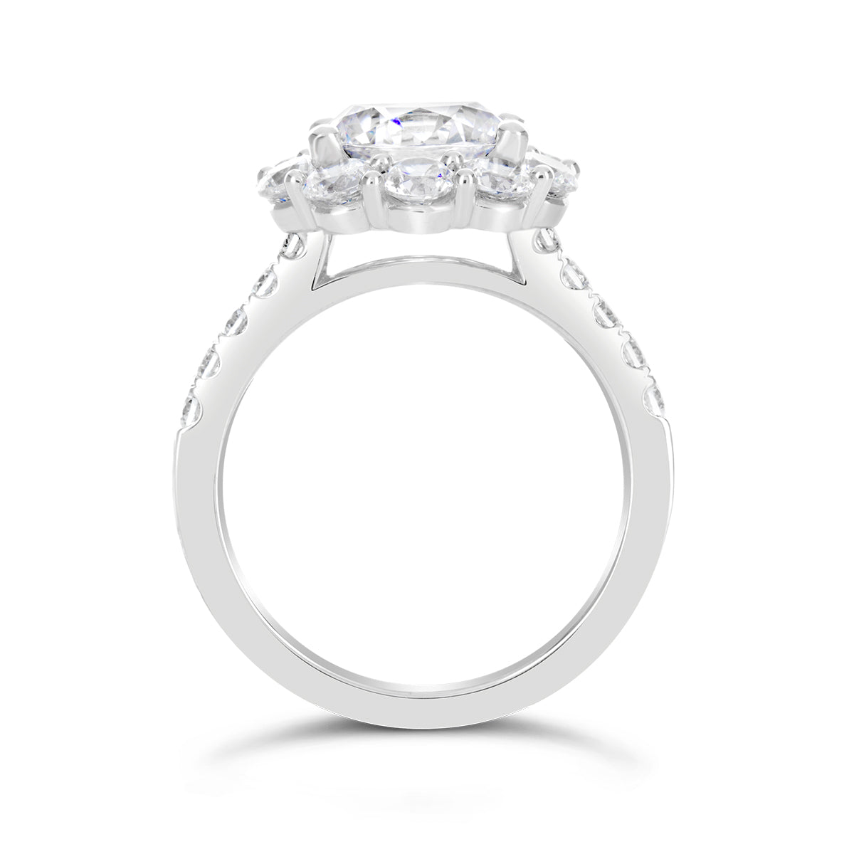 Round Brillaint Cut Diamond Halo Engagement Ring - ACB133