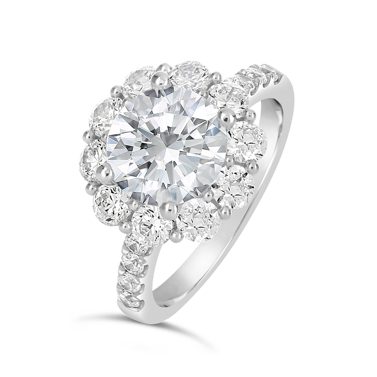 Round Brillaint Cut Diamond Halo Engagement Ring - ACB133