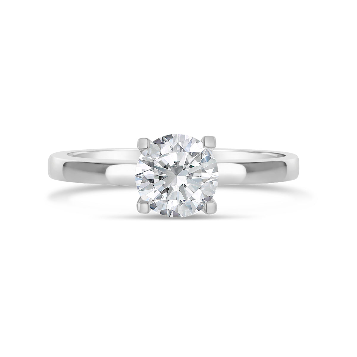 Round Brilliant Cut Engagement Ring with Twisting Claws - ACB141