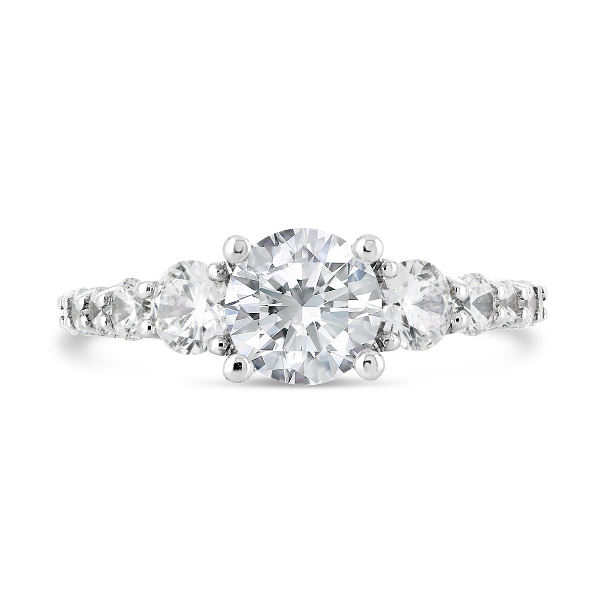 Tapering Round Brilliant Diamond Engagement Ring - ACB232