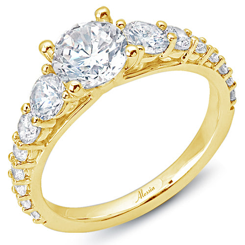 Tapering Round Brilliant Diamond Engagement Ring - ACB232