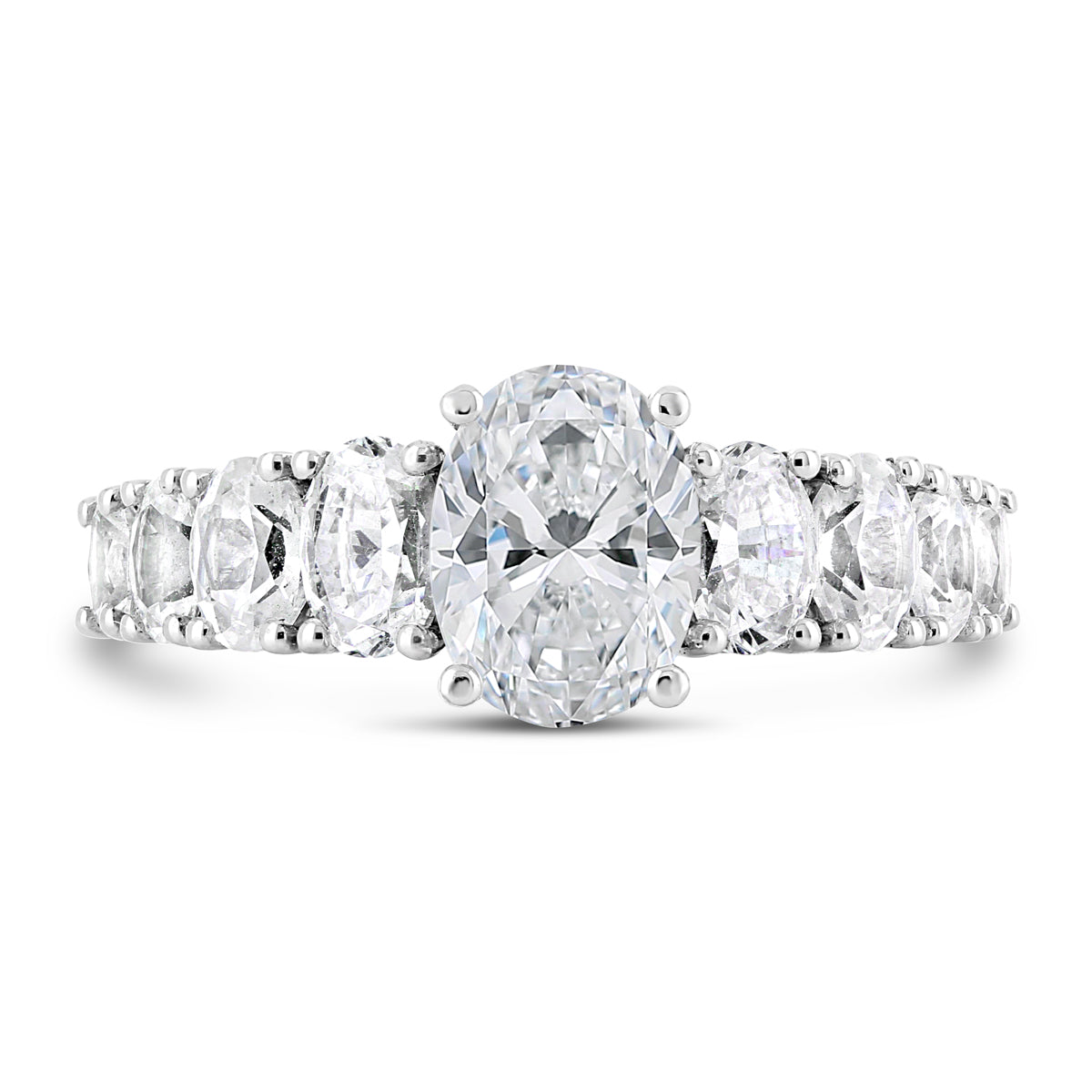 Tapering Oval Cut Diamond Engagement ring - ACB236