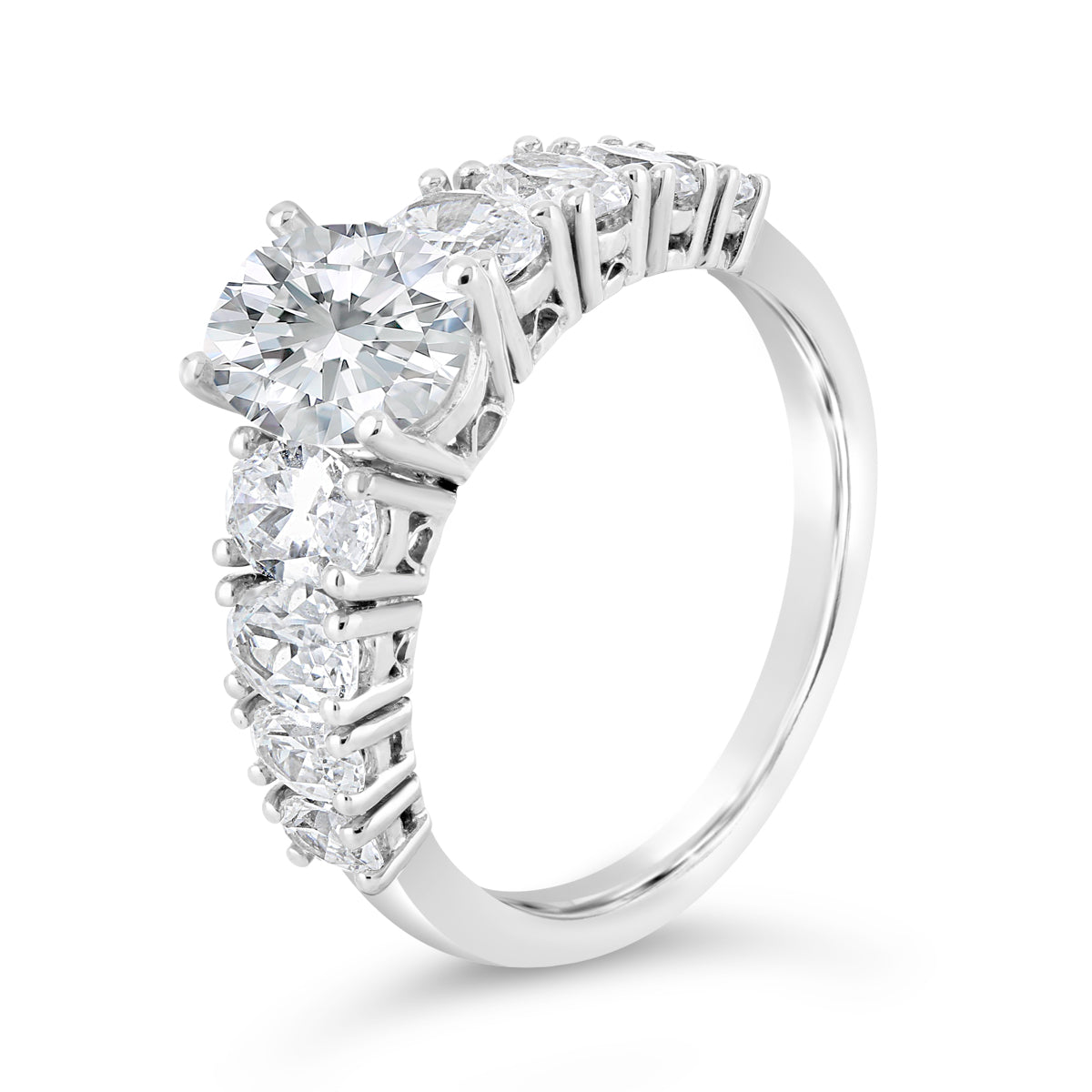 Tapering Oval Cut Diamond Engagement ring - ACB236