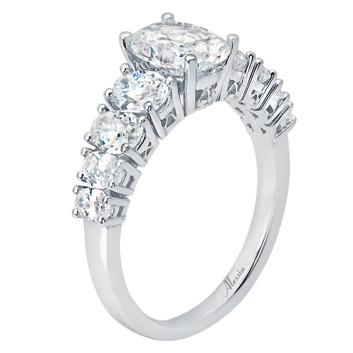 Tapering Oval Cut Diamond Engagement ring - ACB236