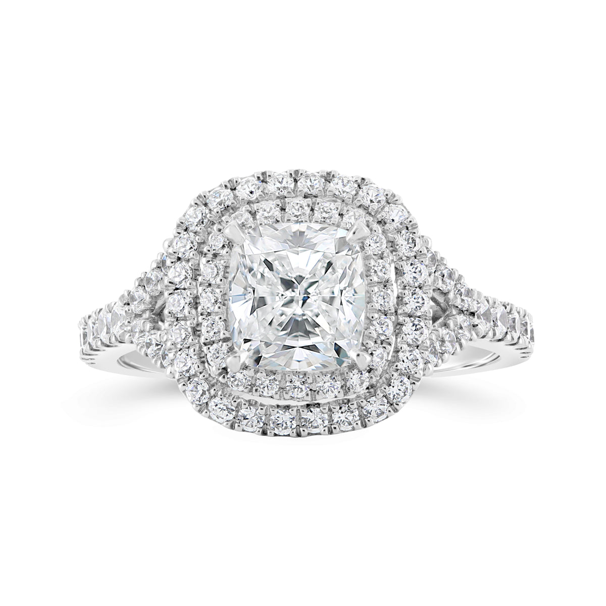 Cushion Cut Double Halo Diamond Engagement Ring ACB238