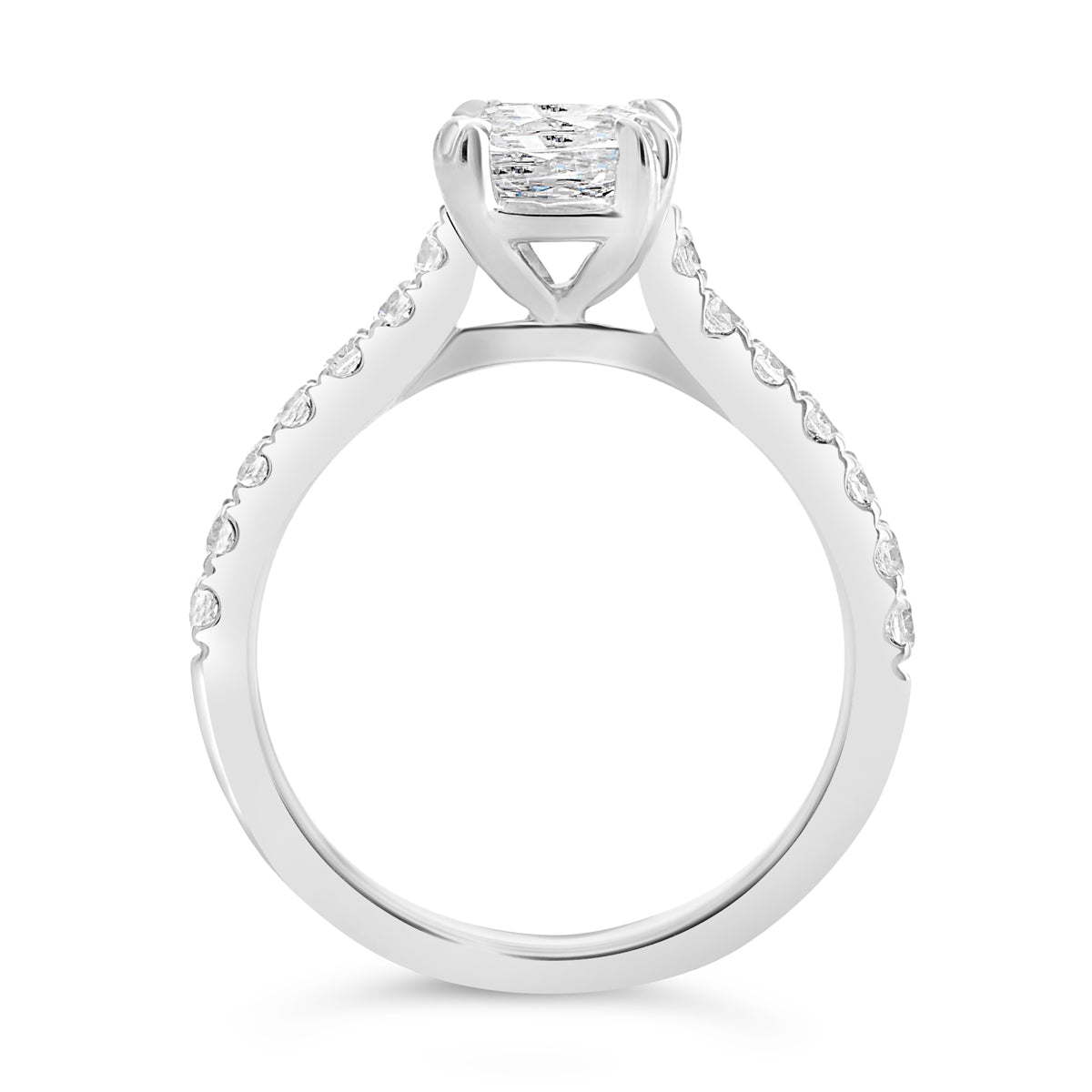 Cushion Cut Cathedral Diamond Engagement Ring - ACB241