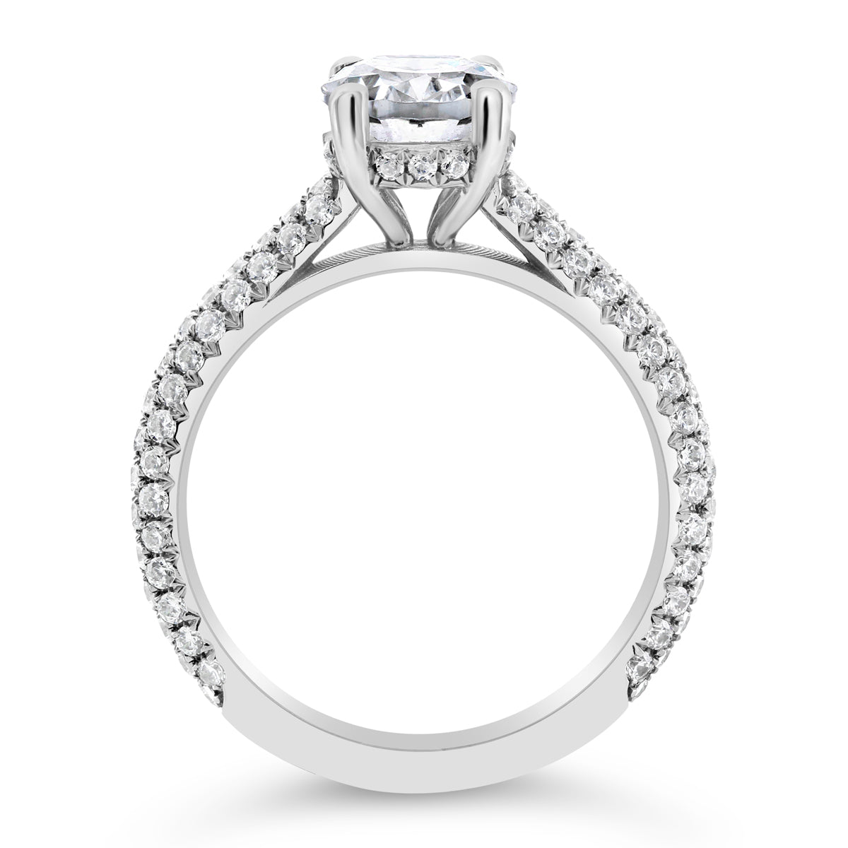 Oval Cut Diamond Cathedral Engagement Ring - ACB405