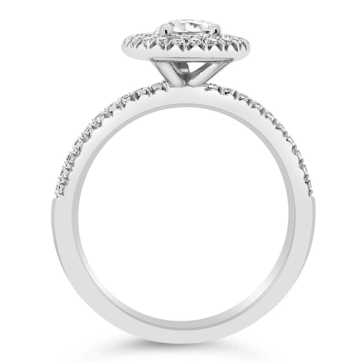 Pear Shape Double Halo Diamond Engagement Ring - ACB408