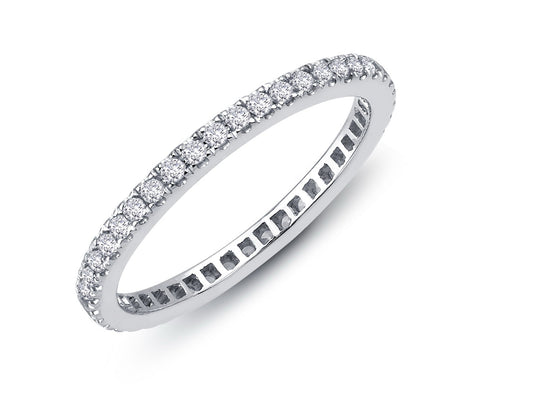 White Gold Diamond Encrusted Wedding Band - ACE001