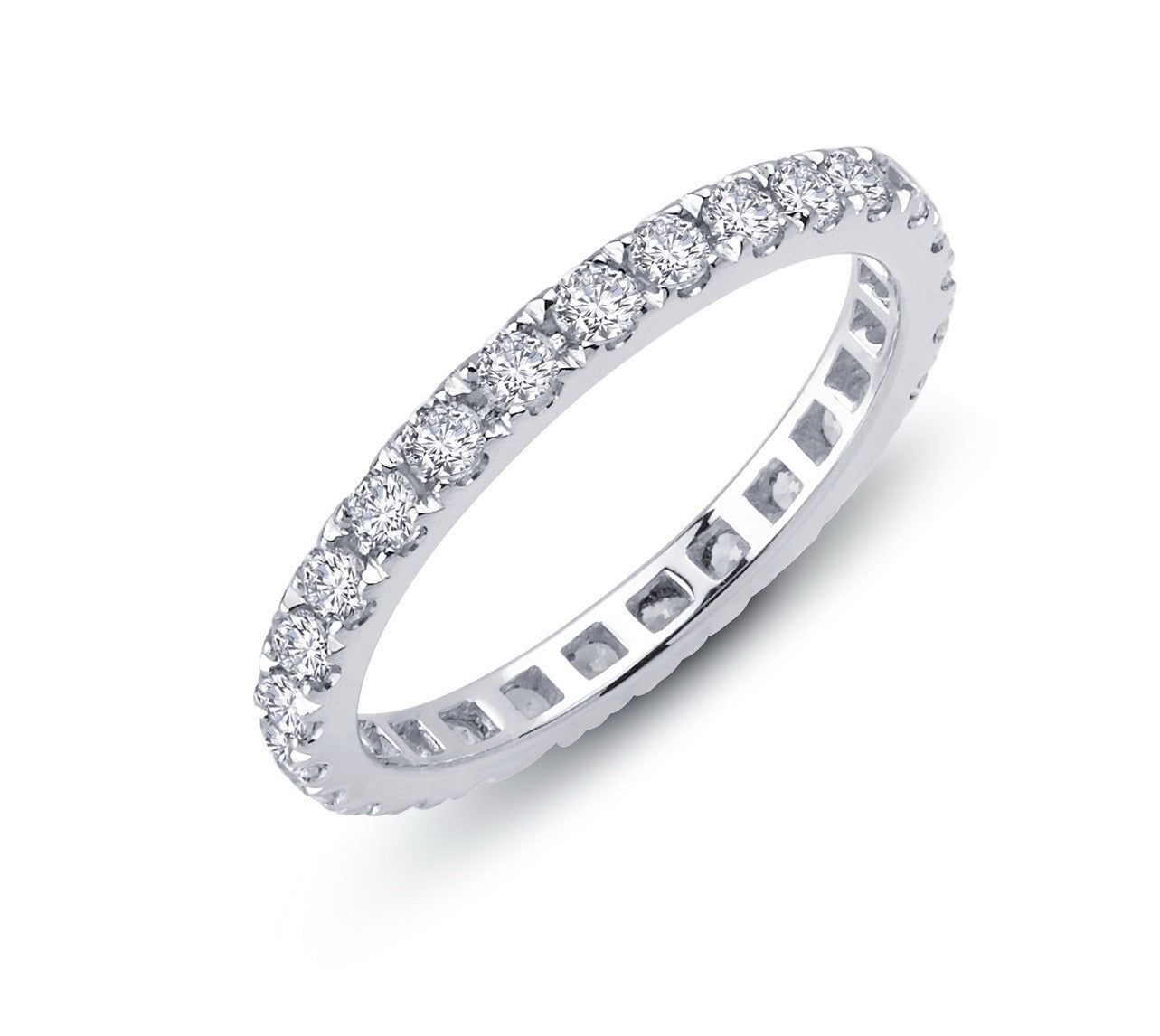 White Gold Diamond Encrusted Wedding Band - ACE002