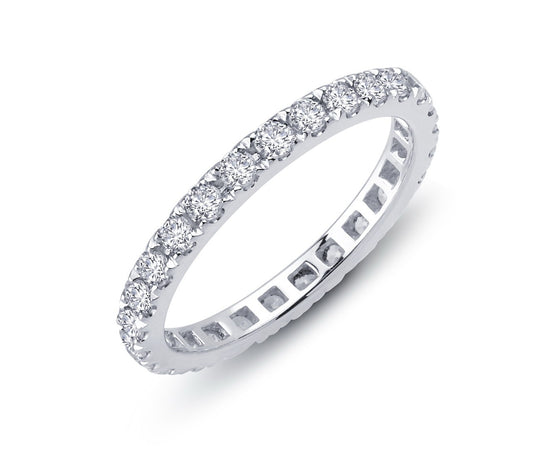 White Gold Diamond Encrusted Wedding Band - ACE002