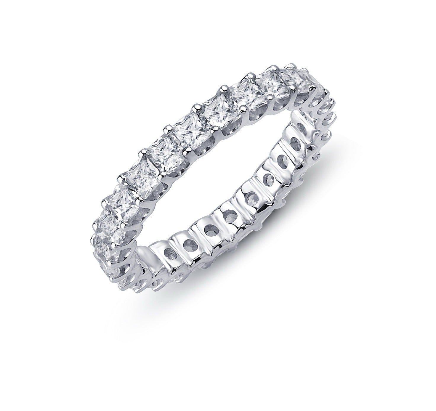 Claw Set Princess Cut Diamond Wedding Ring - ACE008