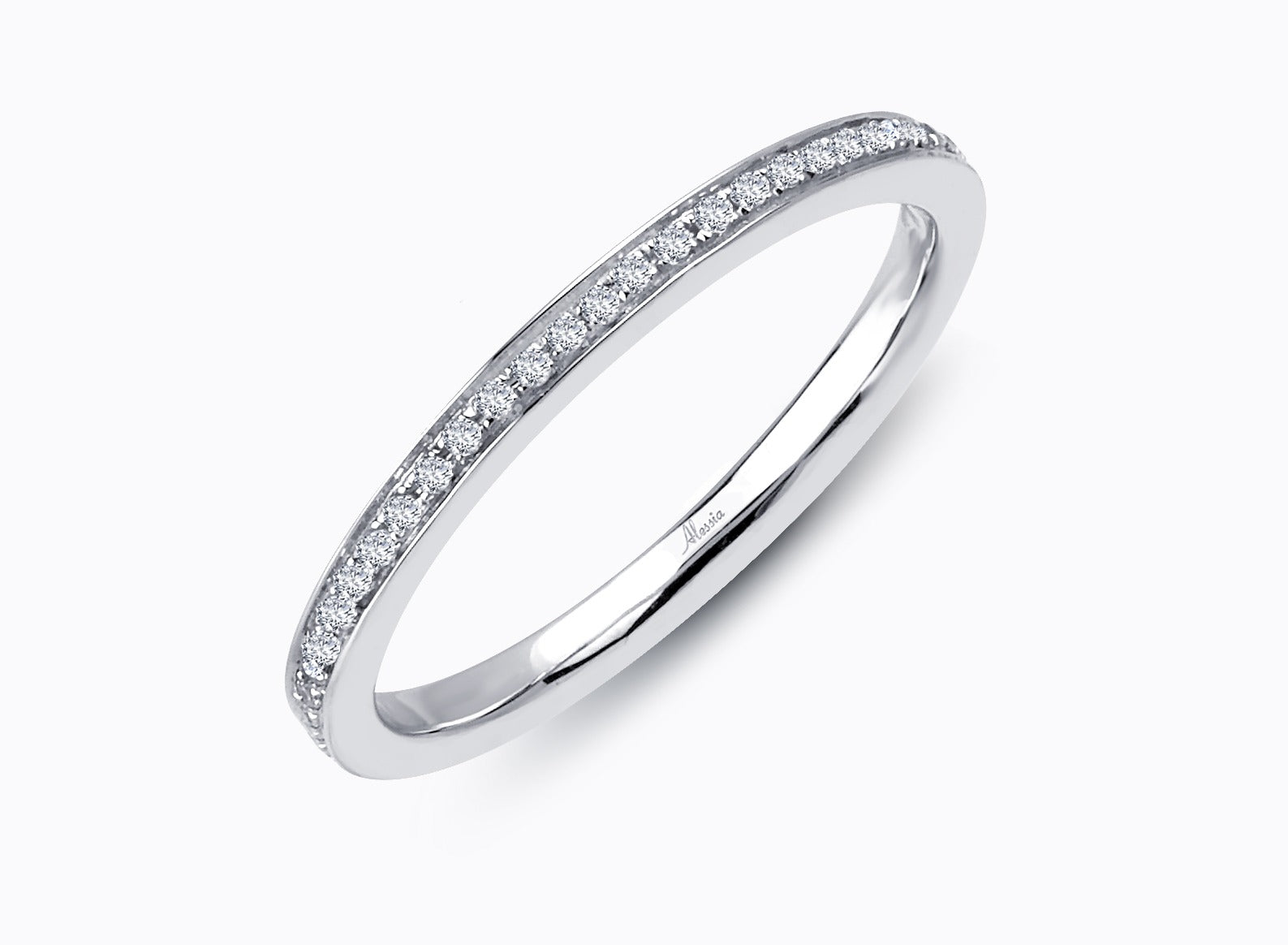 Pave Set Milgrain Edge Diamond Wedding Ring - ACE019