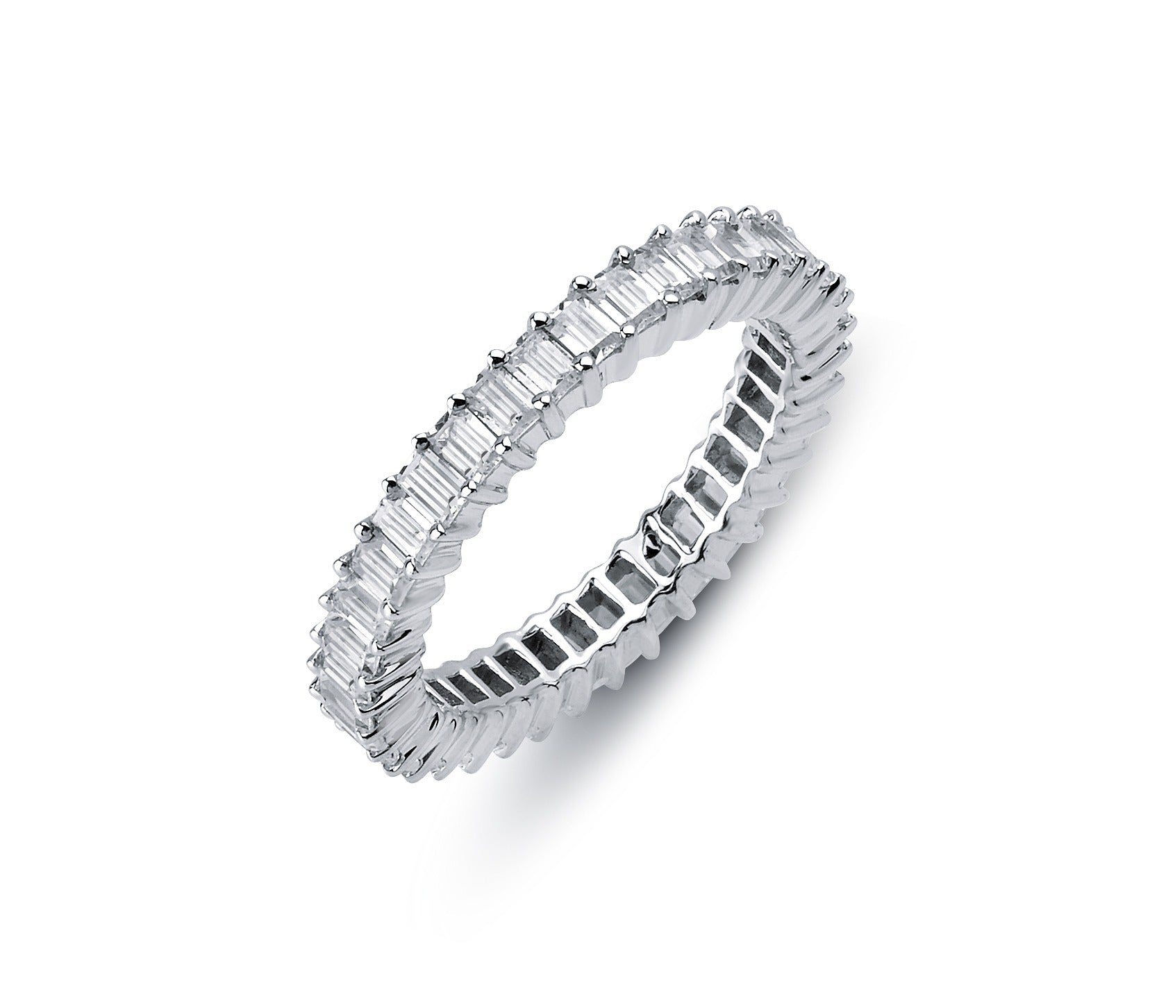 Claw Set Baguette Diamond Wedding Ring - ACE029