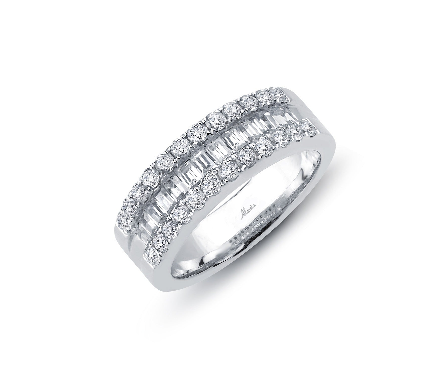 Round and Bagette Diamond Eternity Band - ACE030