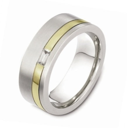 DORA Two Tone Mens Diamond Wedding band - C2432