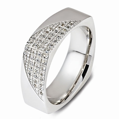 DORA Square Mens Diamond Wedding Band - C4350