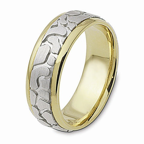 DORA Two Tone Mens Wedding Band - C4564