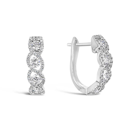 White Gold Entwined Diamond Hoop Earrings - CE0526