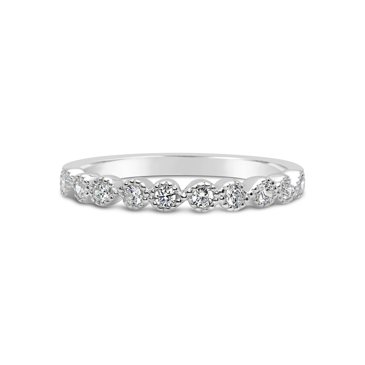 Vintage Milgrain Diamond Wedding Band - CR3665