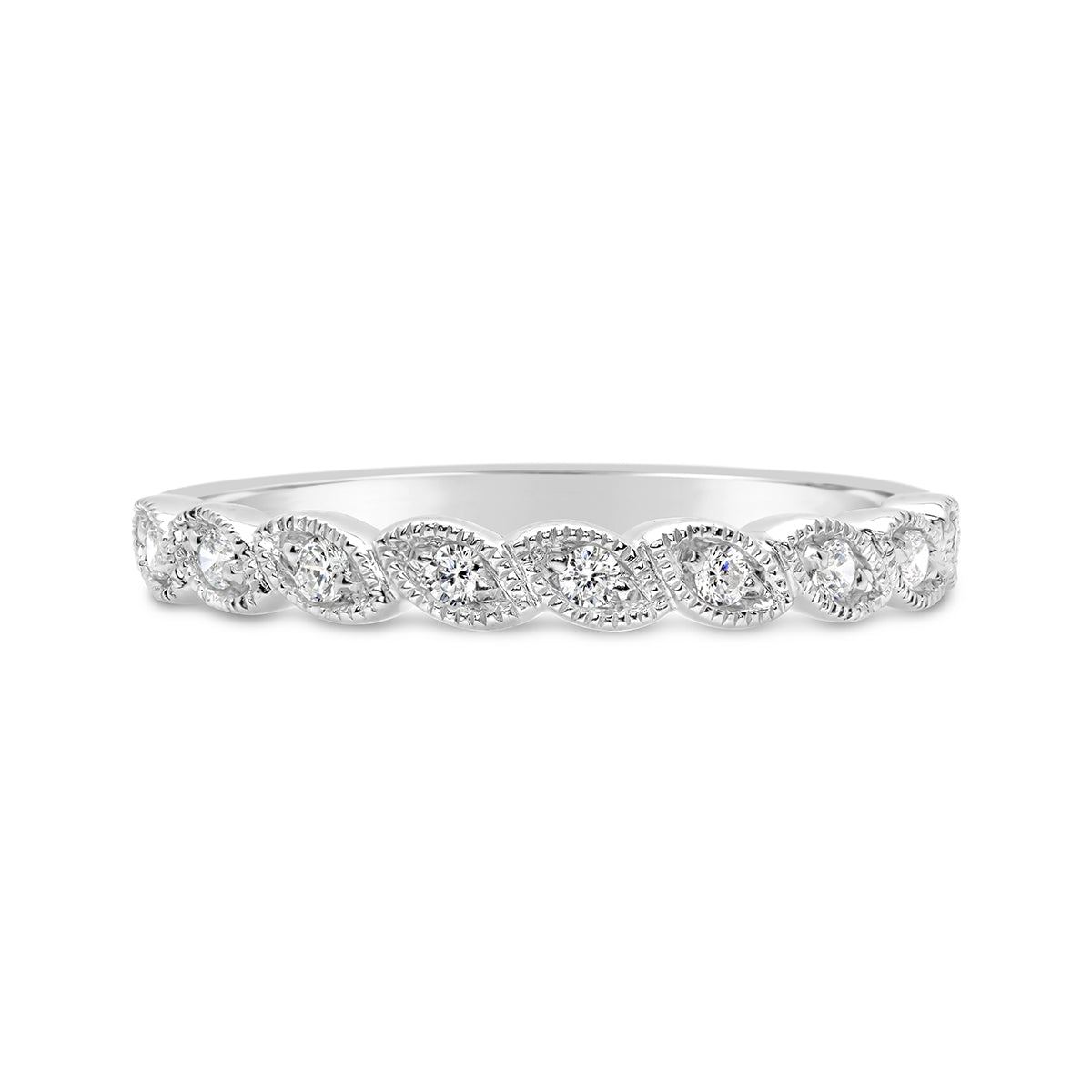 Art Deco Petal Diamond Wedding Ring - CR3670