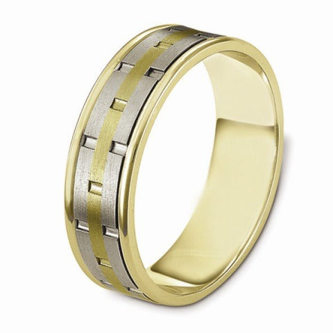 DORA Two Tone Mens Wedding Band - D1116