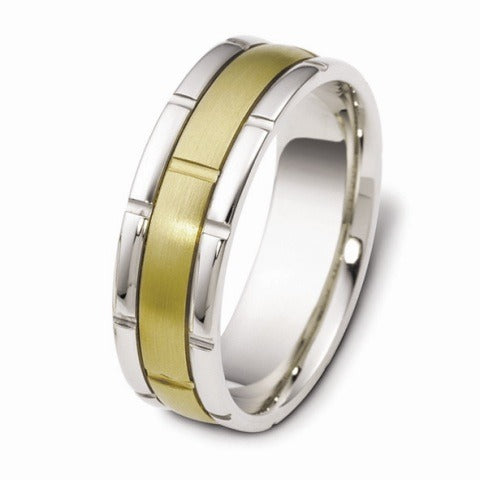 DORA Two Tone Mens Wedding Band - D1599