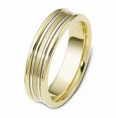 DORA Two Tone Mens Wedding Band - E1302