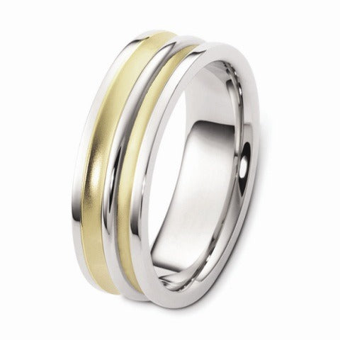 DORA Two Tone Mens Wedding Band - E2576