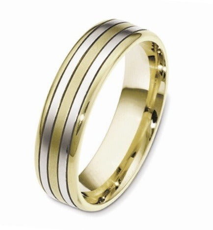 DORA Two Tone Mens Wedding Band - E2959